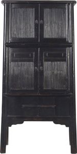 Fine Asianliving Antieke Chinese Kast Mystique Zwart B92xD42xH189cm Chinese Meubels Oosterse Kast