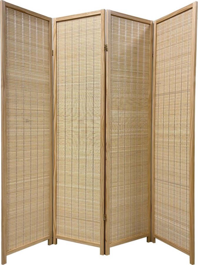 Fine Asianliving Bamboe Room Divider Natural 4 Panel W160xH180cm