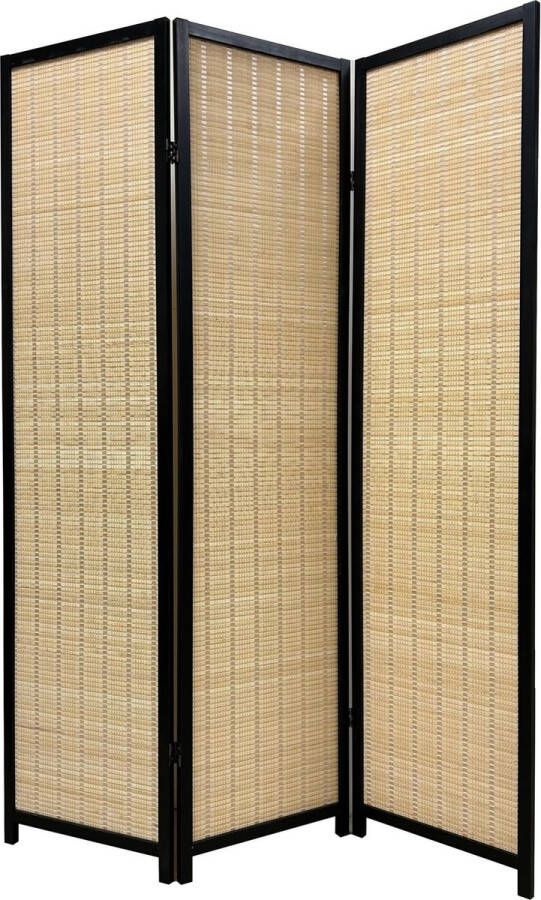 Fine Asianliving Bamboe Room Divider Black 3 Panel W135xH180cm