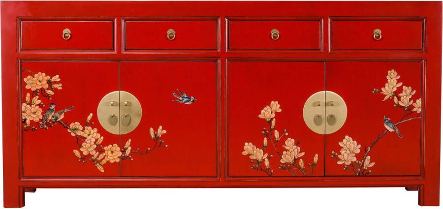 Fine Asianliving Chinees Dressoir Lucky Rood Handbeschilderd Orientique Collectie B180xD40xH85cm Chinese Meubels Oosterse Kast
