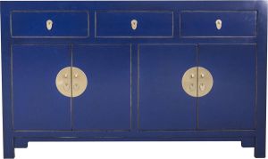 Fine Asianliving Chinees Dressoir Midnight Blauw B140xD35xH85cm Orientique Collection Chinese Meubels Oosterse Kast