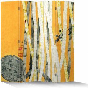 Fine Asianliving Chinees Kamerscherm Oosters Scheidingswand B160xH180cm 4 Panelen Bamboe Bos