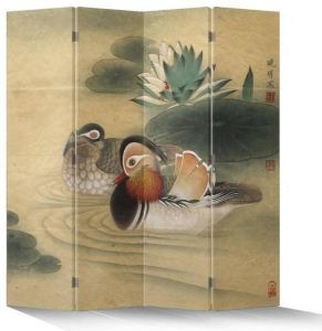 Fine Asianliving Chinees Kamerscherm Oosters Scheidingswand B160xH180cm 4 Panelen Oosterse Eenden