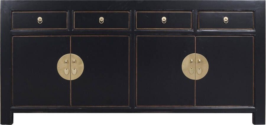 Fine Asianliving Chinese Dressoir Onyx Zwart Orientique Collection B180xD40xH85cm Chinese Meubels Oosterse Kast
