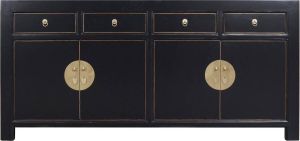 Fine Asianliving Chinese Dressoir Onyx Zwart Orientique Collection L180xB40xH85cm Chinese Meubels Oosterse Kast