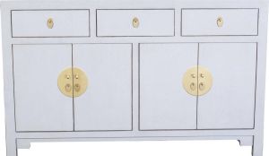 Fine Asianliving Chinese Dressoir Pastel Grijs B140xD35xH85cm Orientique Collection Chinese Meubels Oosterse Kast