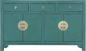 Fine Asianliving Chinese Dressoir Pine Green B140xD35xH85cm Chinese Meubels Oosterse Kast