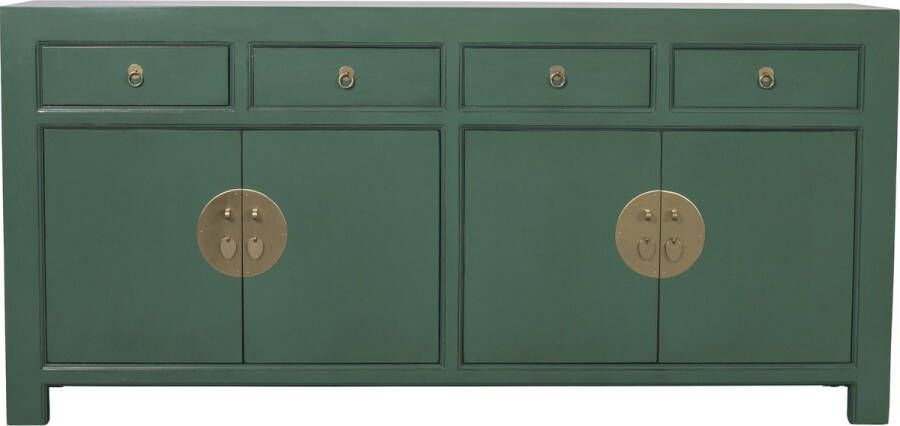 Fine Asianliving Chinese Dressoir Pine Green B180xD40xH85cm Chinese Meubels Oosterse Kast