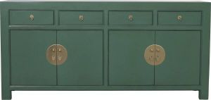 Fine Asianliving Chinese Dressoir Pine Green B180xD40xH85cm Chinese Meubels Oosterse Kast