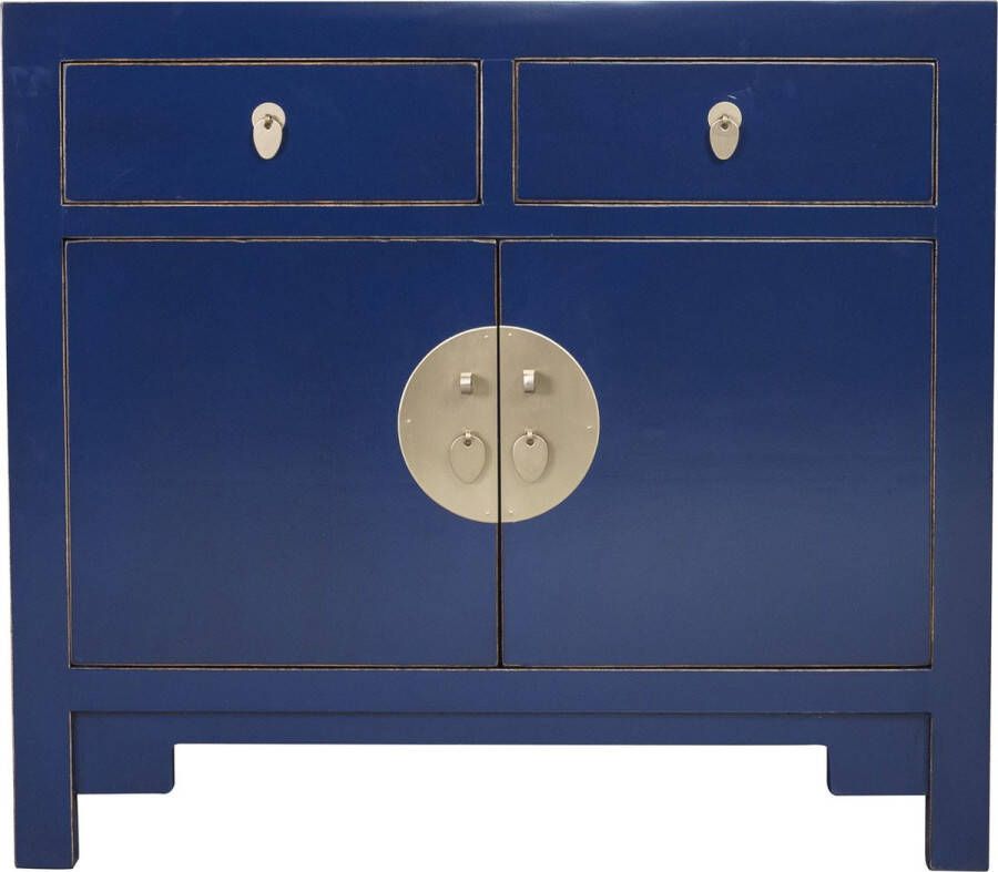 Fine Asianliving Chinese Kast Blauw Midnight Blue Orientique Collection B90xD40xH80cm Chinese Meubels Oosterse Kast