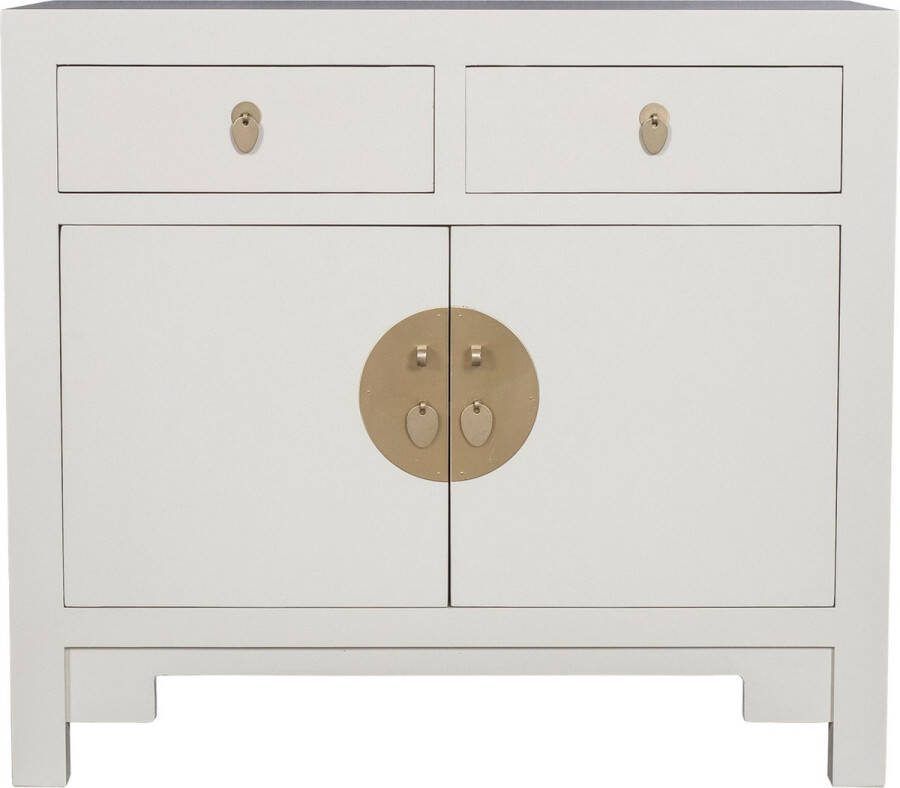 Fine Asianliving Chinese Kast Moonshine Greige Orientique Collectie B90xD40xH80cm Chinese Meubels Oosterse Kast
