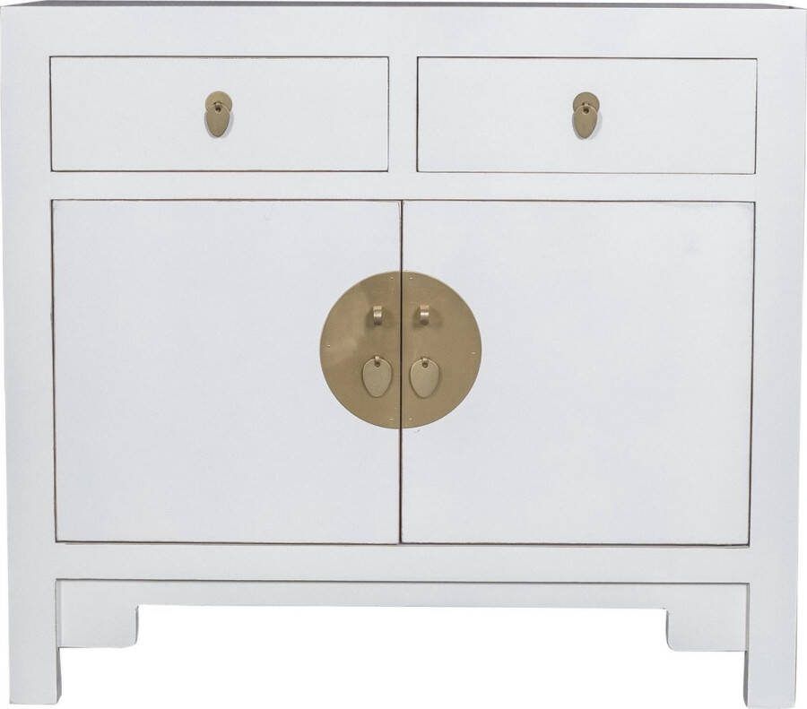 Fine Asianliving Chinese Kast Sneeuw Wit Orientique Collection B90xD40xH80cm Chinese Meubels Oosterse Kast