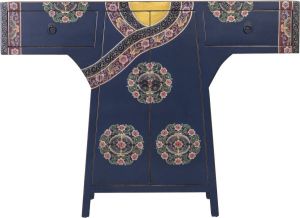 Fine Asianliving Chinese Kimono Kast Handgeschilderd Midnight Blauw B120xD35xH87cm Chinese Meubels Oosterse Kast