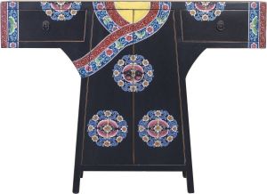Fine Asianliving Chinese Kimono Kast Handgeschilderd Zwart B120xD35xH87cm Chinese Meubels Oosterse Kast