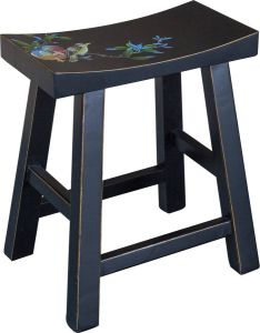 Fine Asianliving Chinese Kruk Handpainted Black W43xD23xH50cm Chinese Meubels Oosterse Kast