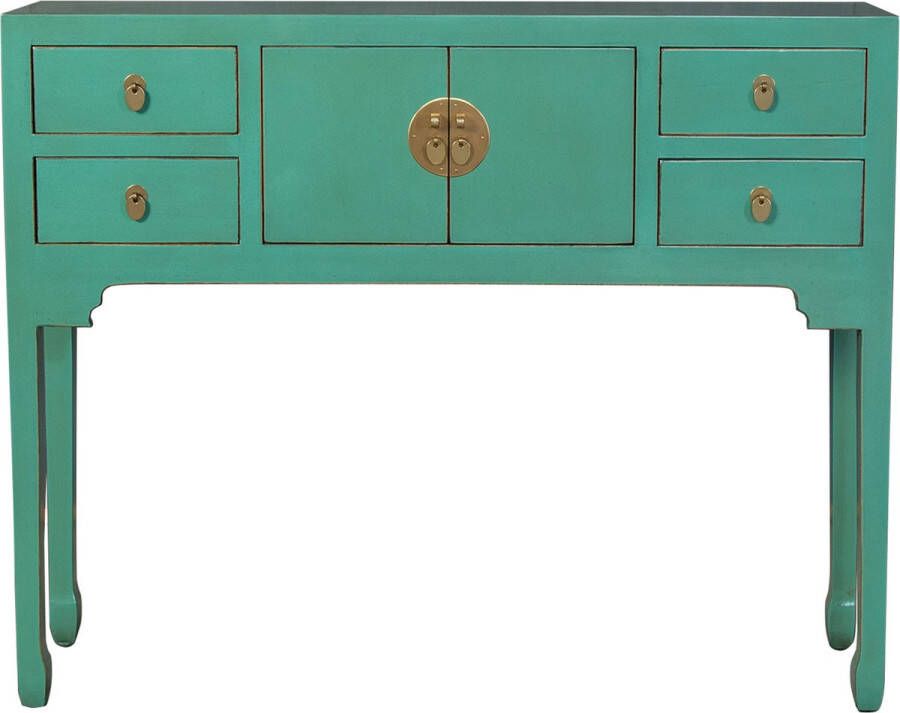 Fine Asianliving Chinese Sidetable Dusty Turquoise Orientique Collection B100xD26xH80cm Chinese Meubels Oosterse Kast