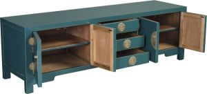 Fine Asianliving Chinese TV Kast Teal Orientique Collectie B180xD40xH85cm Chinese Meubels Oosterse Kast