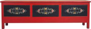 Fine Asianliving Chinese TV Meubel Rood Handbeschilderd B155xD40xH42cm Chinese Meubels Oosterse Kast