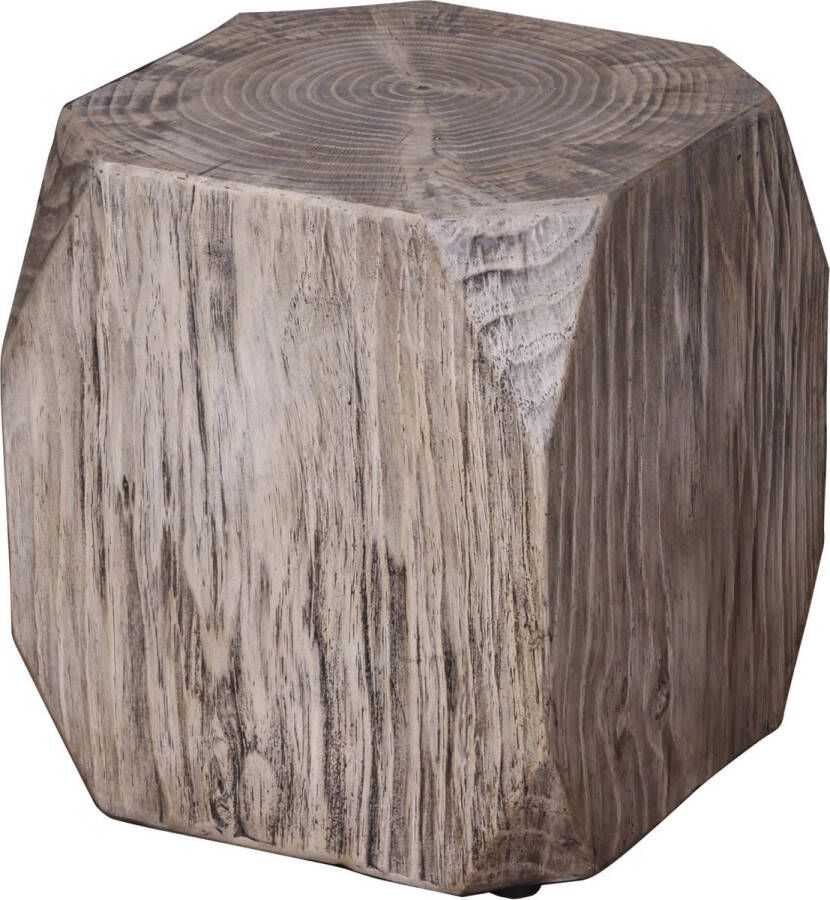 Fine Asianliving Concrete Sidetable Faux Wood End Table Alexios D35xH44cm Chinese Meubels Oosterse Kast