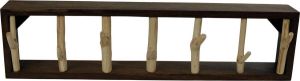 Fine Asianliving Houten Wandkapstok Massief Mangosteenwood Handgemaakt Thailand L60xB15xH7cm