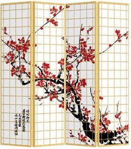 Fine Asianliving Japans Kamerscherm Oosters Scheidingswand B160xH180cm 4 Panelen Japanse Sakura