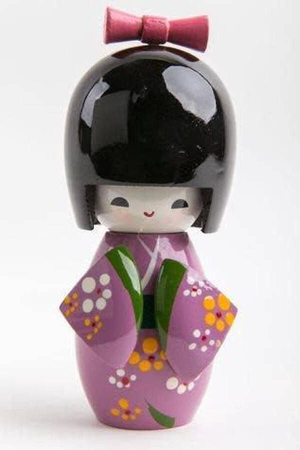 Fine Asianliving Japanse Kokeshi Doll Lak Kleuren