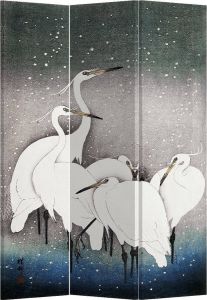 Fine Asianliving Kamerscherm Scheidingswand B120xH180cm 3 Panelen Japanese Cranes