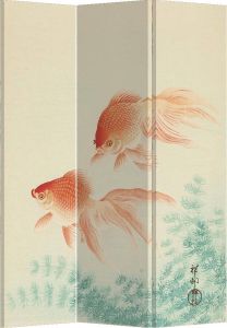 Fine Asianliving Kamerscherm Scheidingswand B120xH180cm 3 Panelen Japanese Gold Fishes