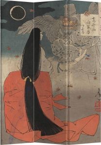 Fine Asianliving Kamerscherm Scheidingswand B120xH180cm 3 Panelen Japanse Mythe