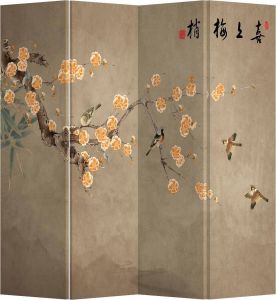 Fine Asianliving Kamerscherm Scheidingswand B160xH180cm 4 Panelen Chinese Pruim Bloesems