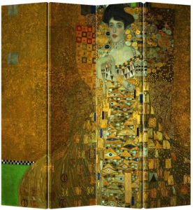 Fine Asianliving Kamerscherm Scheidingswand B160xH180cm 4 Panelen Gustav Klimt Adele Bloch-Bauer Portret
