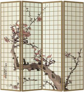 Fine Asianliving Kamerscherm Scheidingswand B160xH180cm 4 Panelen Japanse Sakura