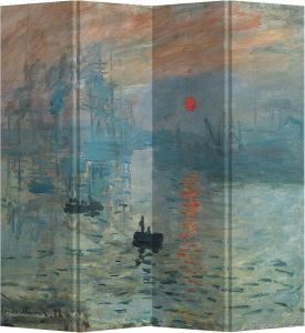 Fine Asianliving Kamerscherm Scheidingswand B160xH180cm 4 Panelen Zonopkomst Claude Monet