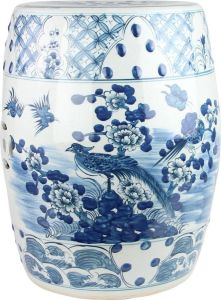 Fine Asianliving Keramiek Tuinkruk Blauw Wit Handgeschilderd D33xH45cm Chinese Meubels Oosterse Kast