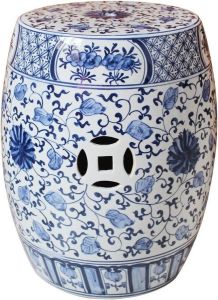 Fine Asianliving Keramieke Tuinkruk Blauw Wit Chinese Lotus Handgschilderd D33xH45cm Chinese Meubels Oosterse Kast