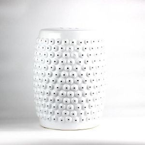 Fine Asianliving Keramische Kruk D33xH46cm Porselein Handgemaakt Wit Chinese Meubels Oosterse Kast