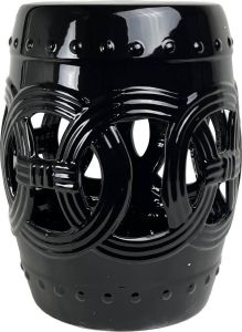 Fine Asianliving Keramische Tuinkruk D33xH45cm Munt Onyx Zwart Chinese Meubels Oosterse Kast