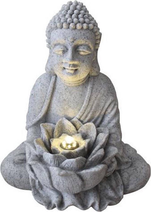 Fine Asianliving Zandsteen Boeddha met Lotus Fontein 31.5x26.8x37cm