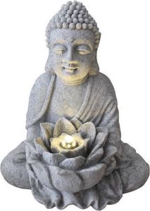 Fine Asianliving Zandsteen Buddha met Lotus Fontein 31.5x26.8x37cm