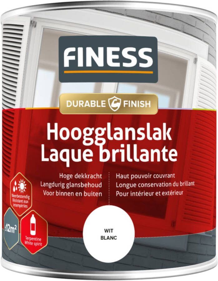Finess Hoogglanslak wit 750 ml