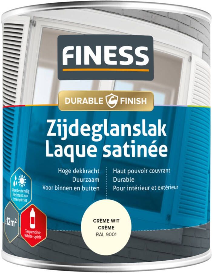 Finess Zijdeglanslak Crème Wit (ral 9001) 750 Ml.