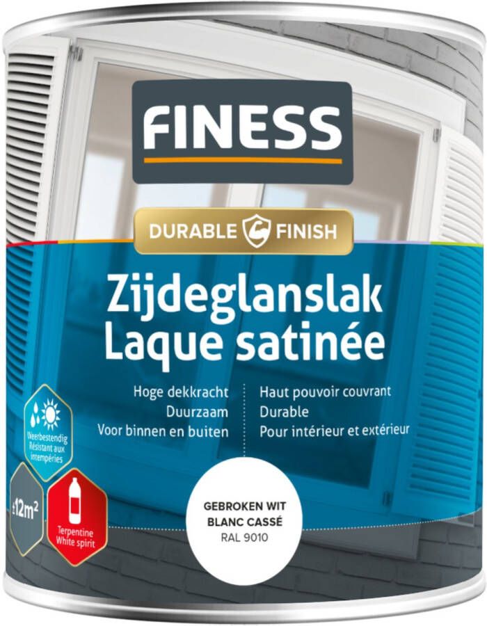 Finess Zijdeglanslak Gebroken Wit (ral 9010) 750 Ml.