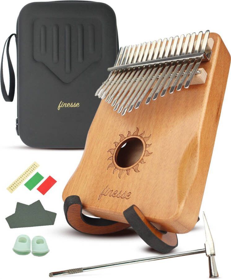 Finesse Kalimba met Standaard Hoes & Accessoires – Duimpiano Kalimba Muziekinstrument