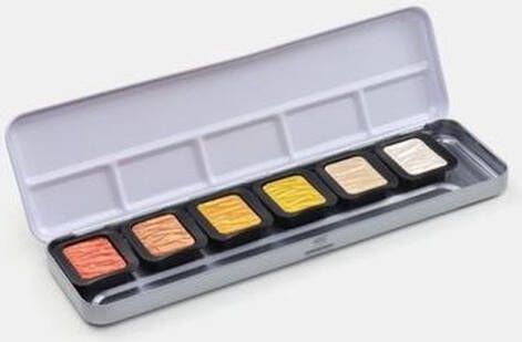 Finetec Parelmoer aquarelverf set Metals 6 kleuren