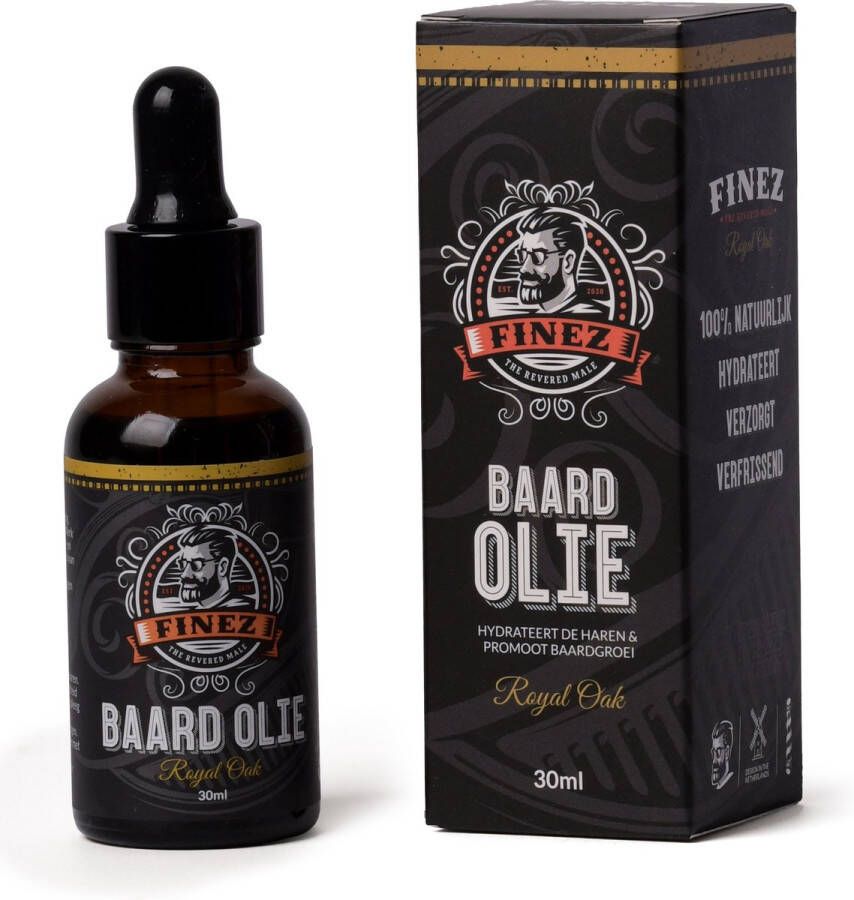 Finez Royal Oak Baardolie 30 ml Baardverzorging Baardgroei Sandelhout Geur Voor Gevoelige Huid