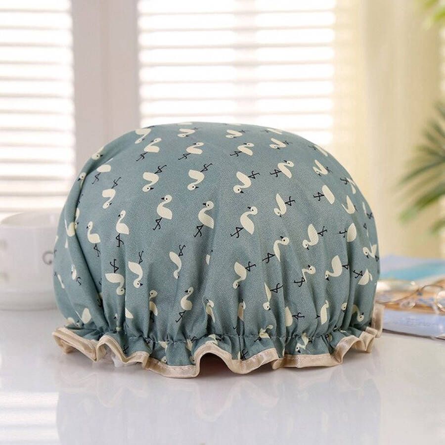 Finnacle 1Stuks Shower Cap Flamingo Blue Blauw Waterdicht BadMuts Dubbele Laag Haar Cover Voor Vrouwen Benodigdheden DoucheCap Badkamer