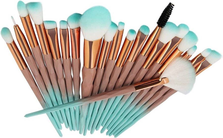 Finnacle 20-Delige Diamond Make-Up Kwastenset voor Cyaan Poeder Foundation Blush Mengen Oogschaduw Lip Cosmetica en Beauty Make-Up Borstel Penseel Oogschaduw Highlighter Brushes Makeup Kwastenset Maskerkwast