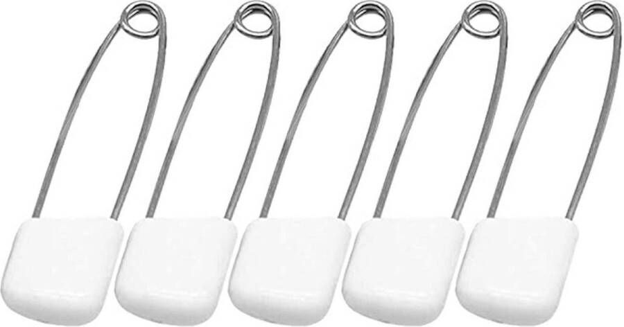 Finnacle 5 Veiligheidsspelden met Beschermkap \- Wit \- 5 4 cm \- Baby Veiligheid voor New Age Devi