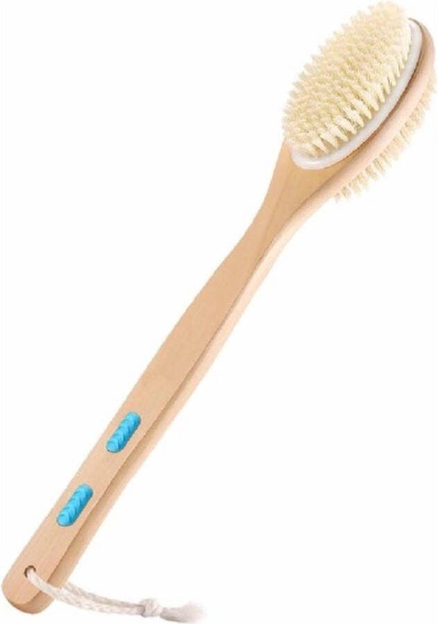 Finnacle Badborstel Lichaamsborstel Massage- Scrubborstel Douche borstel Douchen Badkamer accessoire Lange Steel