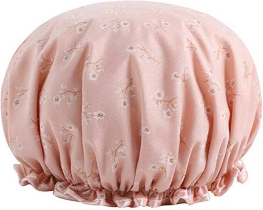 Finnacle Bescherm je haar tijdens het douchen met onze Pink Flower Shower Cap Waterdicht en dubbel gelaagd Must-have Douchemuts voor vrouwen Stijlvolle toevoeging aan je badkameraccessoires!